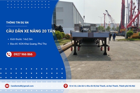 Dự Án Cầu Dẫn Xe Nâng 20 Tấn Tại Phú Thọ