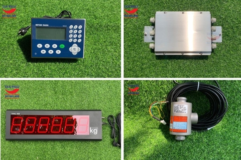 01 đầu cân IN246 Mettler Toledo + 06 loadcell 0782 Mettler Toledo+ 01 hộp nối Mettler Toledo + 01 màn hiển thị ngoài trời YHL-50 Yaohua