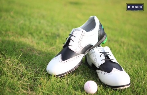 Giày Golf nam đế đinh nhập khẩu đẹp màu trắng đen DIOGINI Manenti.White/Bic.SP
