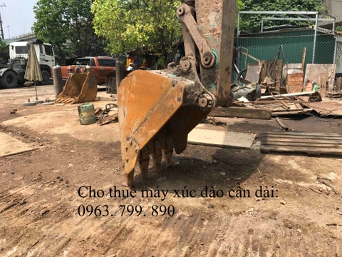 Cho thuê máy xúc đào bánh xích cần dài