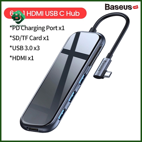 Hub chuyển đa năng Baseus Superlative Multifunctional Type-C to 3xUSB3.0+HDMI+PD+SD/TF Card