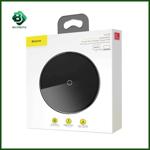 Bộ Hub chuyển đổi Type C kèm sạc nhanh không dây Baseus Circular Mirror Wireless Charge ( WXJMY-A0G )