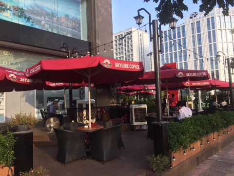 Ô dù cafe tròn thẳng tâm LTO01B