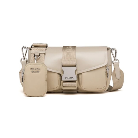 TÚI Prada Women Pocket Nylon and Brushed Leather Bag