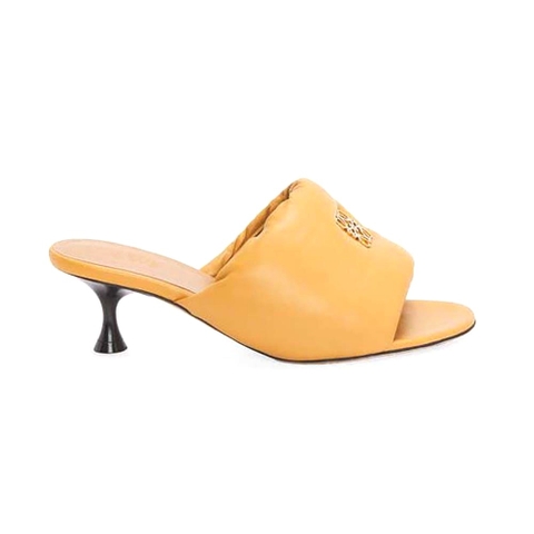 GUỐC Loewe Women Anagram Padded Mule in Lambskin-Orange
