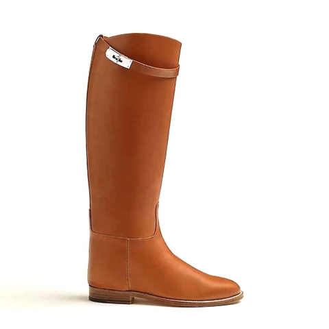 GIÀY Hermes Women Jumping Boot in Heritage Calfskin-Brown
