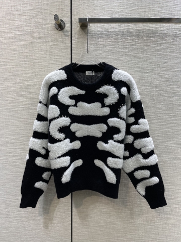 ÁO CELINE Round-Neck Tiger Print Sweater