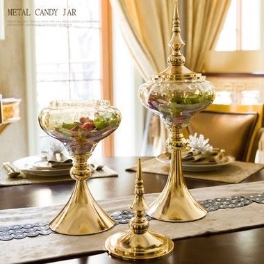 BỘ BÌNH THỦY TINH TRANG TRÍ VÀNG CHAMPAGNE