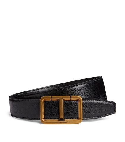 DÂY LƯNG TOM FORD Goat Leather da dê T Belt khóa vàng
