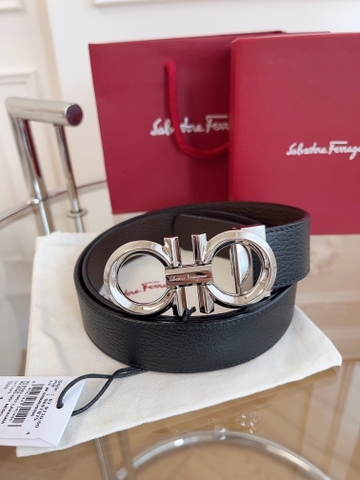 DÂY LƯNG Salvatore Ferragamo Adjustable Gancini Belt Khóa bạc