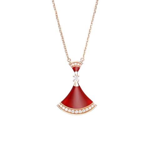 Vòng cổ BVLGARI DIVAS’ DREAM Necklace in 18 KT Carnelian vàng hồng 18K