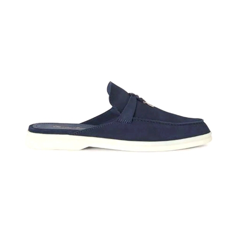 GIÀY Loro Piana Unisex Babouche Charms Walk Loafers-Navy