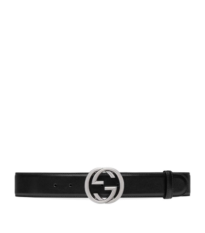 DÂY LƯNG GUCCI  Leather Interlocking G Belt khóa trắng