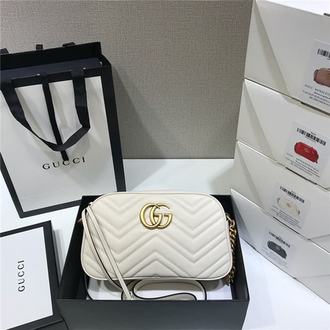 TÚI Gucci GG marmont small matelasse shoulder bag white Top Quality
