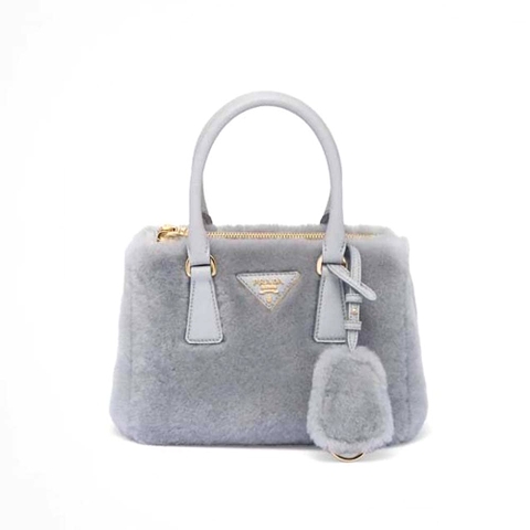 TÚI Prada Women Prada Galleria Shearling Mini-Bag-Silver