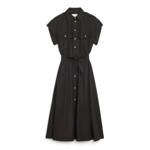Váy Celine Women Safari Dress in Cotton Poplin-Black