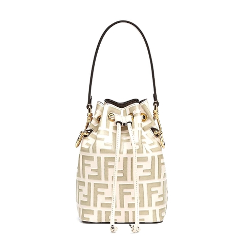 TÚI Fendi Women Mon Tresor Beige Leather Mini-Bag