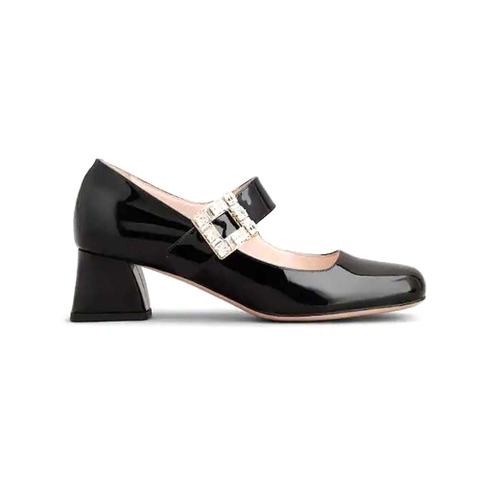 GIÀY Roger Vivier Women Très Vivier Rhinestone Buckle Babies Pumps-Black