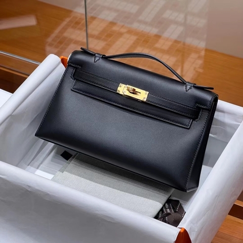 TÚI HERMES Kelly Pochette Noir Swift Leather 22CM(giá liên hệ)