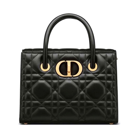 TÚI Dior Women Medium ST Honore Tote Black Macrocannage Lambskin
