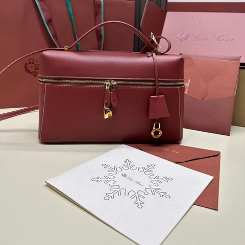 TÚI Loro Piana Women Extra Pocket L27 in Sheepskin Leather Bordeaux