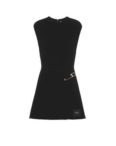 VÁY PRADA Washed twill minidress with safety pin ghim cài