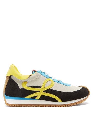 GIÀY LOEWE Flow Runner leather-trim suede trainers