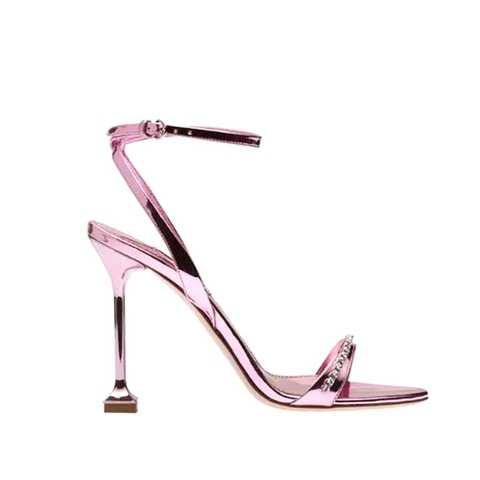 GIÀY Miu Miu Women Metallic Leather Sandals-Pink