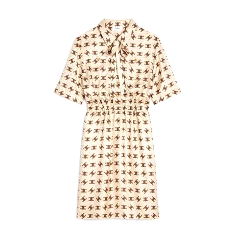 VÁY Celine Women Lavallière Dress in Shiny Matte Silk