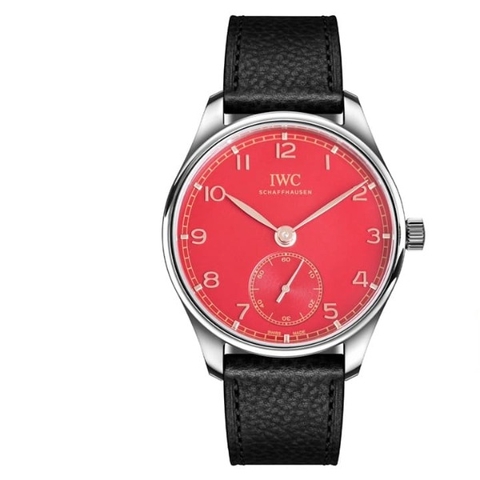 Đồng hồ IWC Stainless Steel Portugieser Automatic mặt số màu đỏ