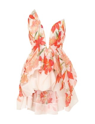 VÁY ZIMMERMANN HOA HUỆ ĐỎ TRANQUILITY BRALETTE MINI MID DRESS High Classy