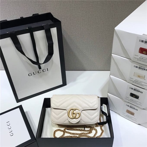 TÚI Gucci GG marmont super mini bag white Top Quality