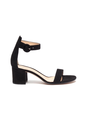 GIÀY GIANVITO ROSSI VERSILIA 60' BLOCK HEEL SUEDE SANDALS