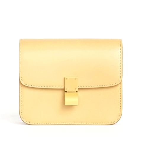TÚI Celine Women Teen Classic Bag in Box Calfskin-Yellow