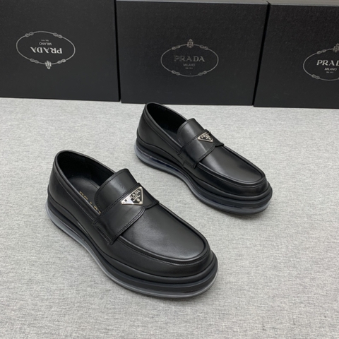 GIÀY PRADA Leather Loafer Black