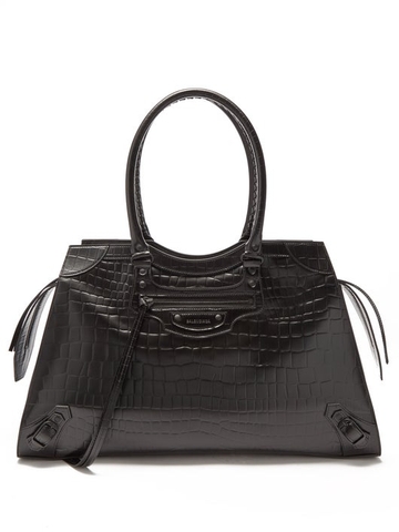 TÚI BALENCIAGA Neo Classic City large croc-effect leather bag