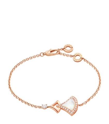 Vòng tay BVLGARI Rose Gold, Diamond and Mother-of-Pearl Divas’ Dream Bracelet vàng hồng 18K