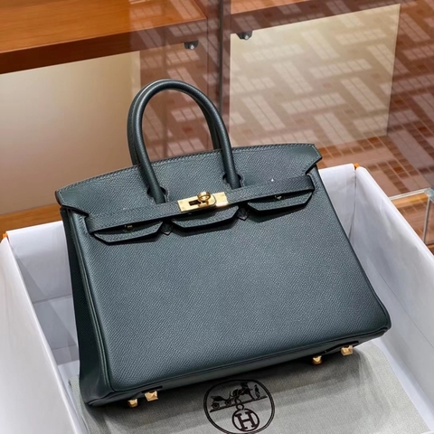 Túi Hermes Birkin Vert Cypres  25CM Handmade khâu tay(Giá liên hệ)