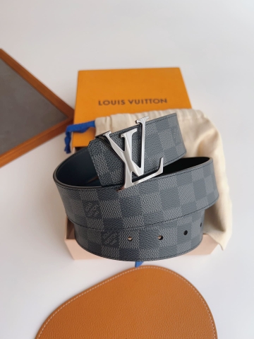 DÂY LƯNG LOUIS VUITTON SQUARE BLACK MONOGRAM LEATHER Khóa bạc