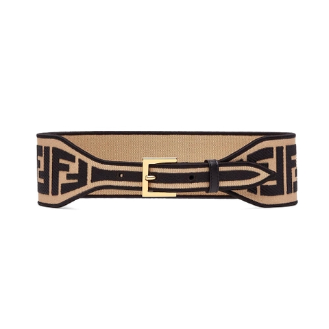 DÂY LƯNG Fendi Women Canvas High Waist Belt 6 cm-Brown