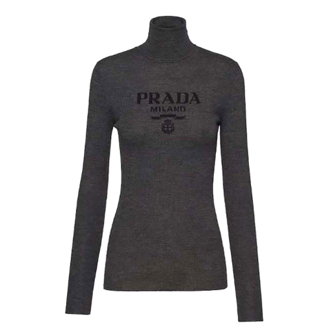 ÁO Prada Superfine Wool Turtleneck Sweater-Black