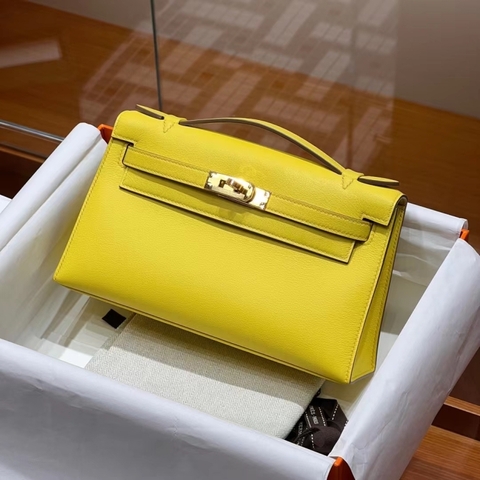 TÚI HERMES Kelly Pochette Yellow Swift Leather 22CM(giá liên hệ)