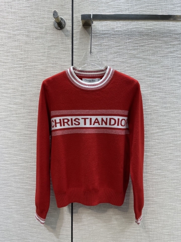 ÁO DIOR Round-Neck Brown Sweater