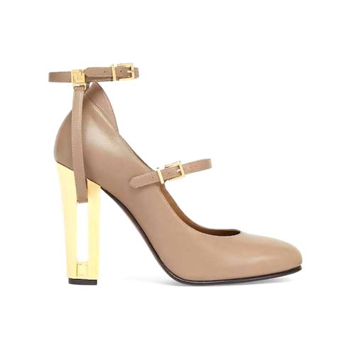 GIÀY Fendi Women Delfina Dove Gray Leather High-heeled Court Shoes