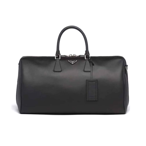 TÚI PRADA Elegant Duffle Bag in Saffiano Leather Travel Bag-Black