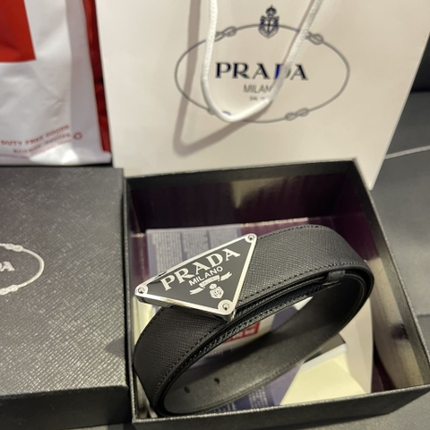 DÂY LƯNG PRADA TRIANGLE ENAMEL SAFFIANO LEATHER
