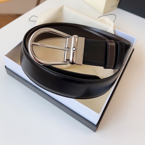 DÂY LƯNG MONTBLANC CALFSKIN LEATHER Belt Khóa bạc