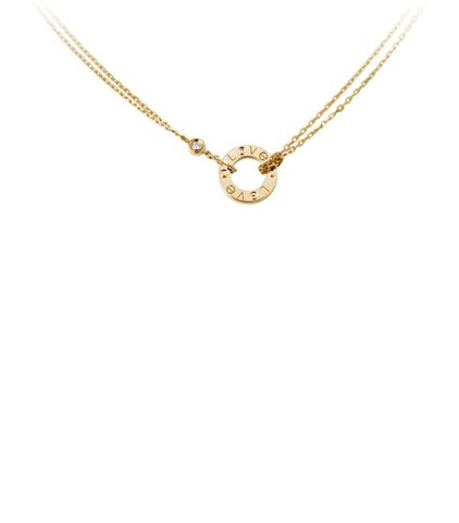 Vòng cổ CARTIER Yellow Gold and Diamond LOVE Double Chain Necklace vàng vàng 18K