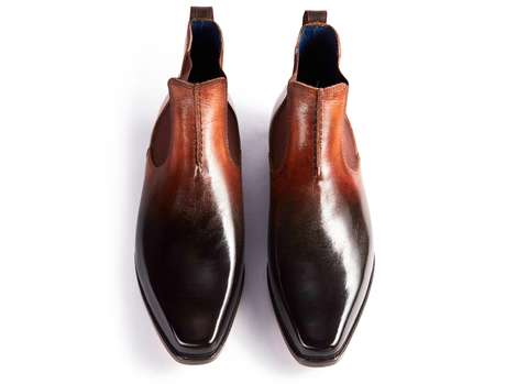 HENDERSON SHOES PERSONALIZATION CHELSEA BOOTS ESPRESSO PAINTING HANDCRAFTED SHOES