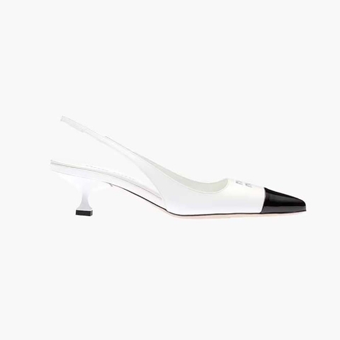 GIÀY Miu Miu Women Patent Leather Pump in 45 mm Heel Height-White